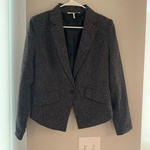 Cropped Single-Button Blazer